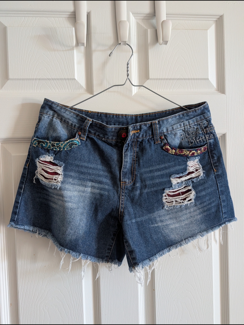 Desigual Denim Ripped Women's Shorts in Blue - Casual Summer Style